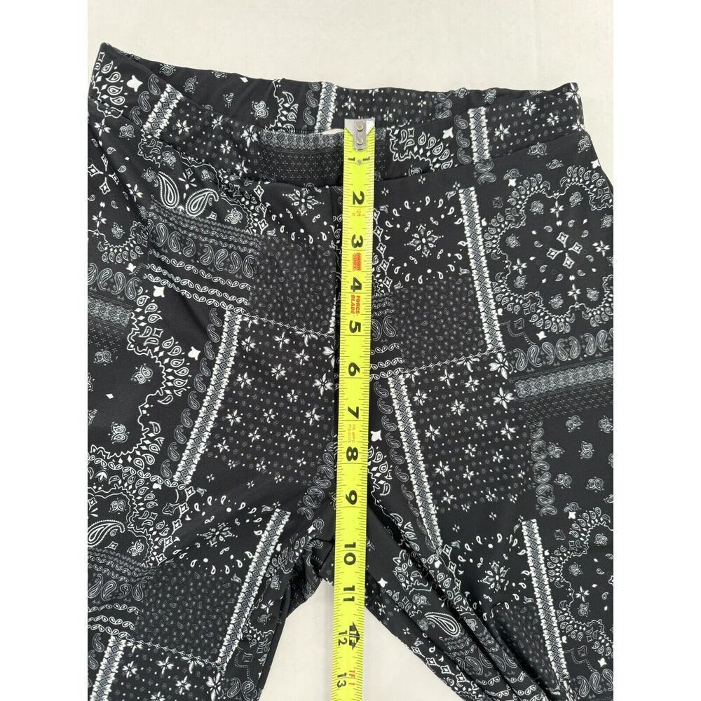River Island Flare Pants Petite Size Small 6 US Graphic Black White Patchwork​ - Picture 7 of 16